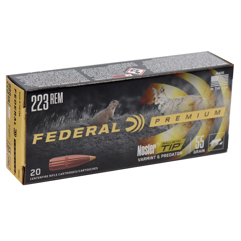 Federal V-Shok 223 Remington Ammo 55 Grain Nosler Ballistic Tip