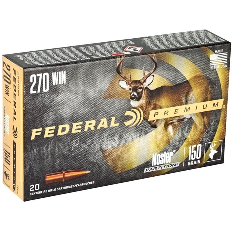Federal Premium Vital-Shok 270 Winchester Ammo 150 Grain Nosler Partition