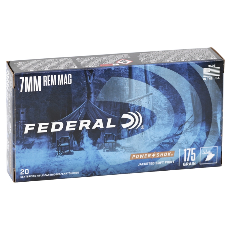 Federal Power-Shok 7mm Remington Magnum Ammo 175 Grain Soft Point