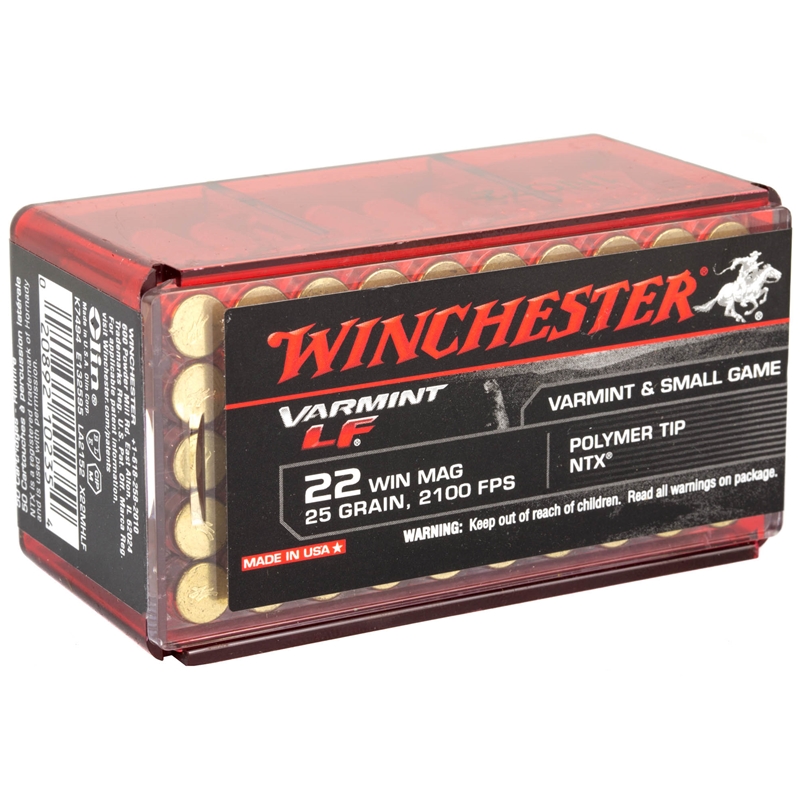 Winchester Super-X 22 WMR 25 Grain Jacketed Hollow Point Lead Free - X22MHLF