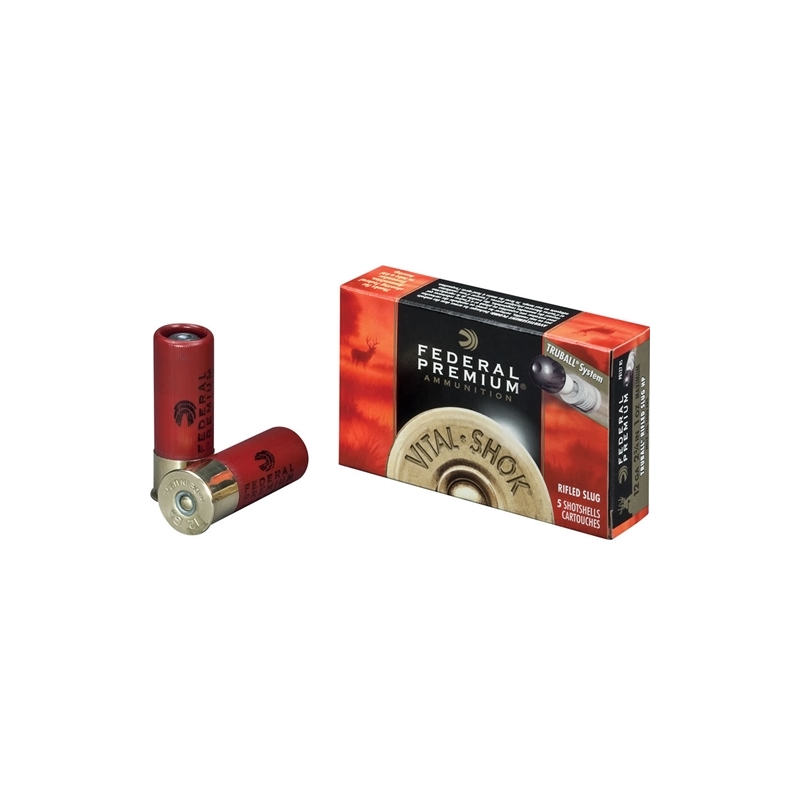 Federal Premium Vital-Shok Truball Ammunition 12 Gauge 2 3/4" 1oz. Lead Rifle Slug Box of 25