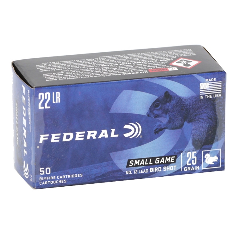 Federal Game-Shok 22 Long Rifle Bird Shot Ammo 25 Grain #12 Shot