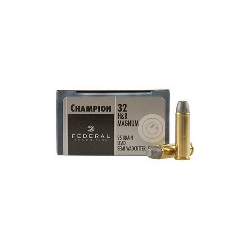 Federal Champion Target 32 H&R Magnum Ammo 95 Grain Lead Semi-Wadcutter - C32HRA