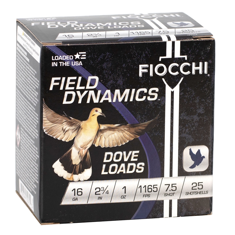 Fiocchi Game & Target 16 Gauge Ammo 1 oz #7‑1/2 Lead Shot 338 Pellets - 16GT75