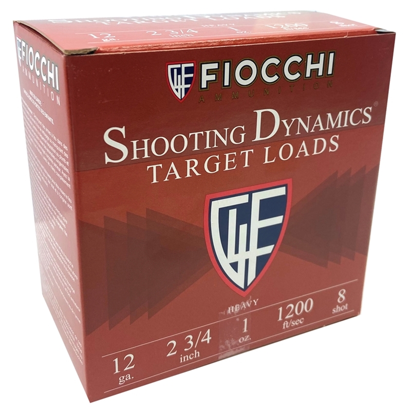 Fiocchi Shooting Dynamics 12 Gauge  Ammo 2-3/4" 1oz. #8 Shot Target 250 Rounds
