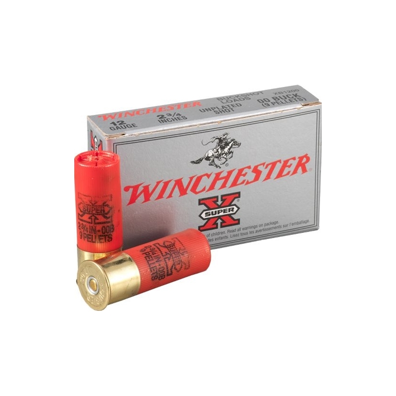 Winchester Super-X 12 Gauge 2-3/4" Ammo 00 Buckshot 9 Pellets