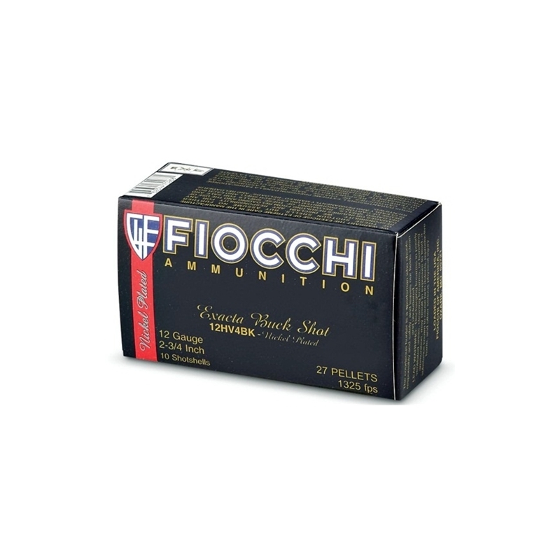 Fiocchi High Velocity 12 Gauge 2-3/4" #4 Nickel Plated Buckshot
