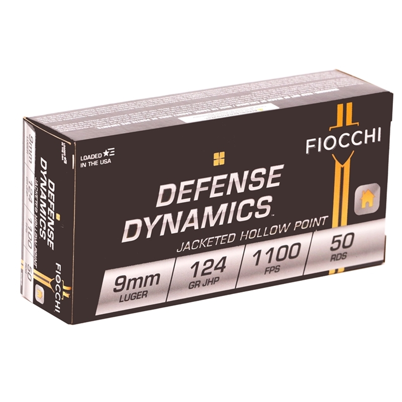 Fiocchi Shooting Dynamics 9mm Luger Ammo 124 Grain Jacketed Hollow Point
