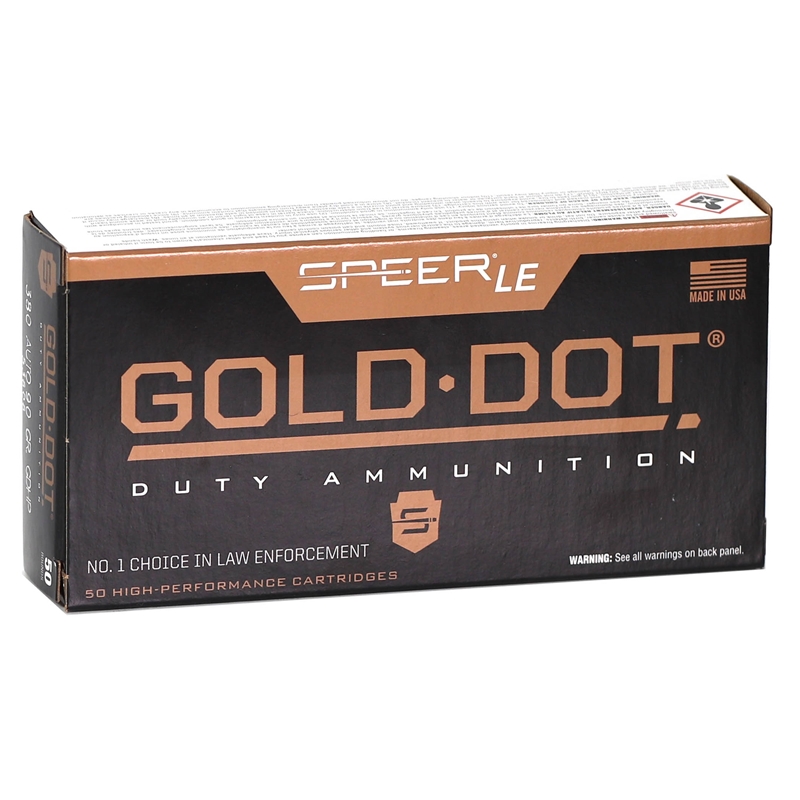 Speer Gold Dot LE Duty 380 ACP AUTO Ammo 90 Grain JHP