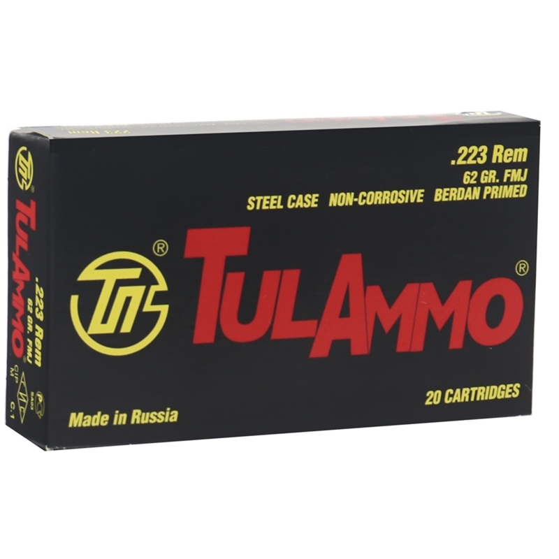 TulAmmo 223 Remington Ammo 62 Grain FMJ Steel Case