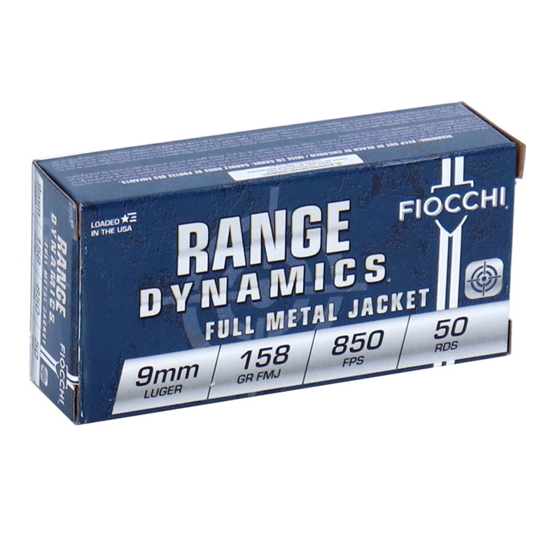 Fiocchi Shooting Dynamics 9mm Luger Ammo 158 Grain Subsonic FMJ
