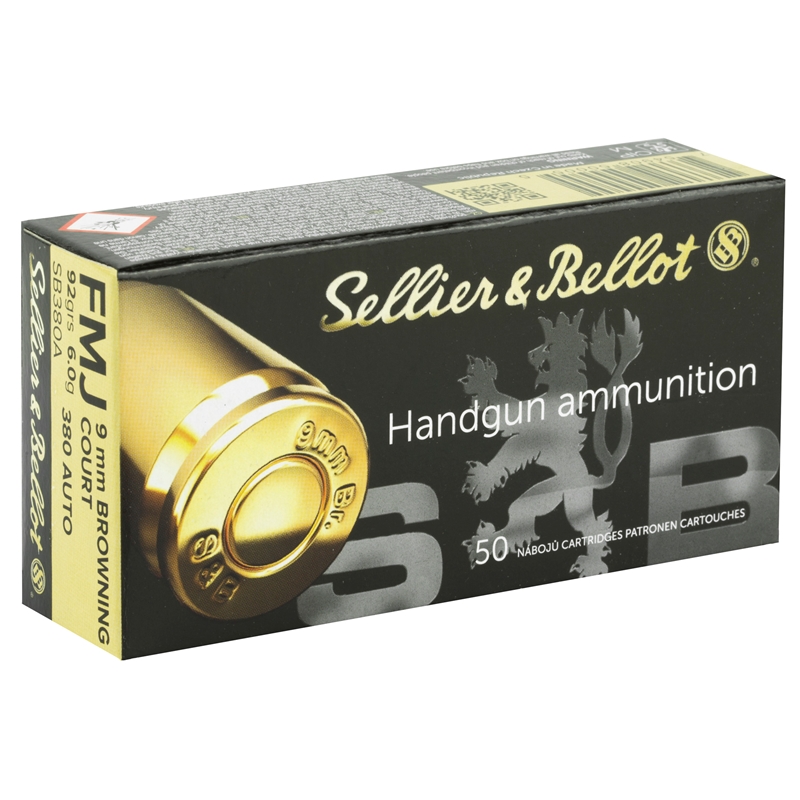 Sellier Bellot 380 Acp Auto Ammo 92 Grain Fmj