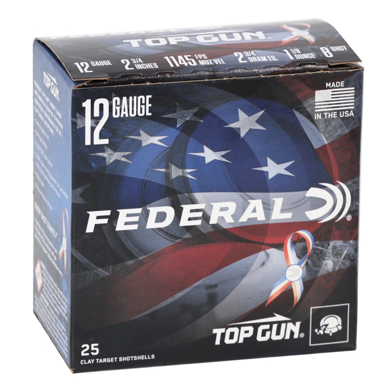 Federal Top Gun WW 12 Ga Ammo 2 3/4" 1 1/8oz #8 Shot 250 Rds