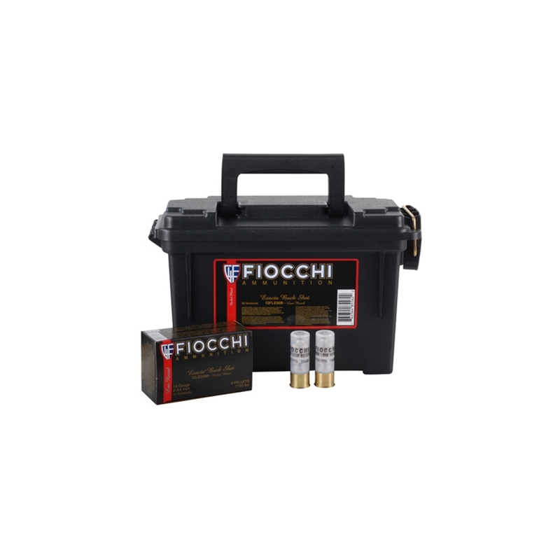 Fiocchi 12 Gauge 2 34 00 Buckshot 9 Pellets 80 Rds In Ammo Can