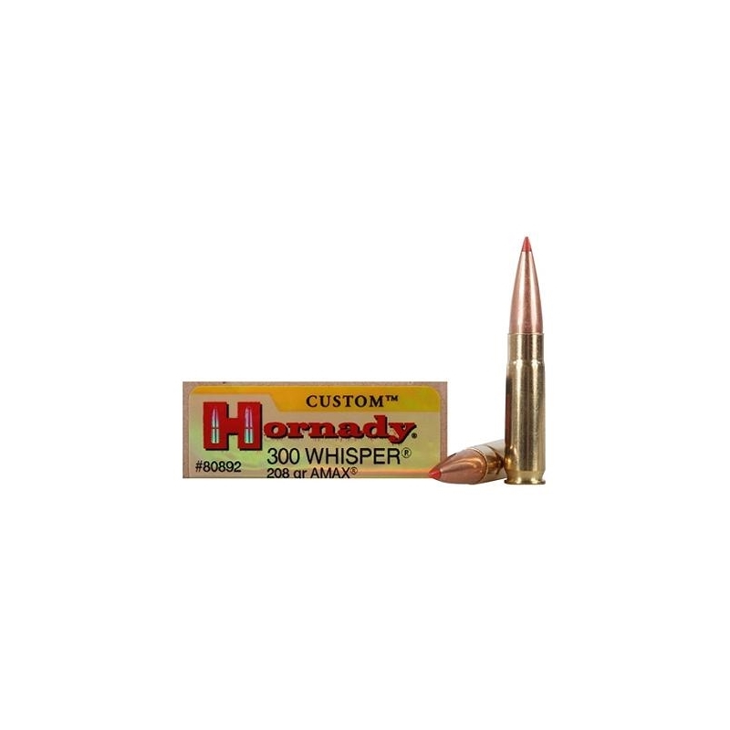 Hornady Custom 300 Whisper Ammo 208 Grain A-Max BT