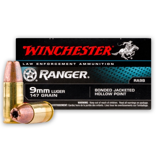 Winchester Ranger 9mm Luger 147 Gr Bonded Jacketed Hollow Point