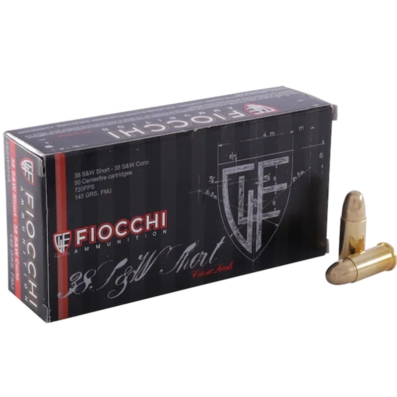 Fiocchi Shooting Dynamics 38 S&W Short Ammo 145 Grain FMJ