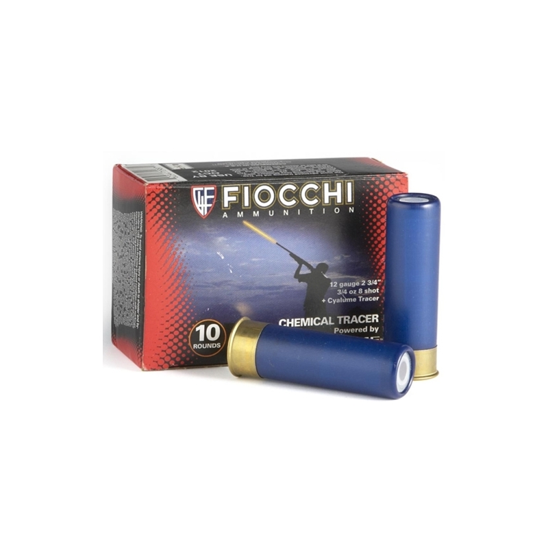 Fiocchi 12 Gauge 2-3/4" 3/4oz #8 Shot Cyalume Tracer Ammunition