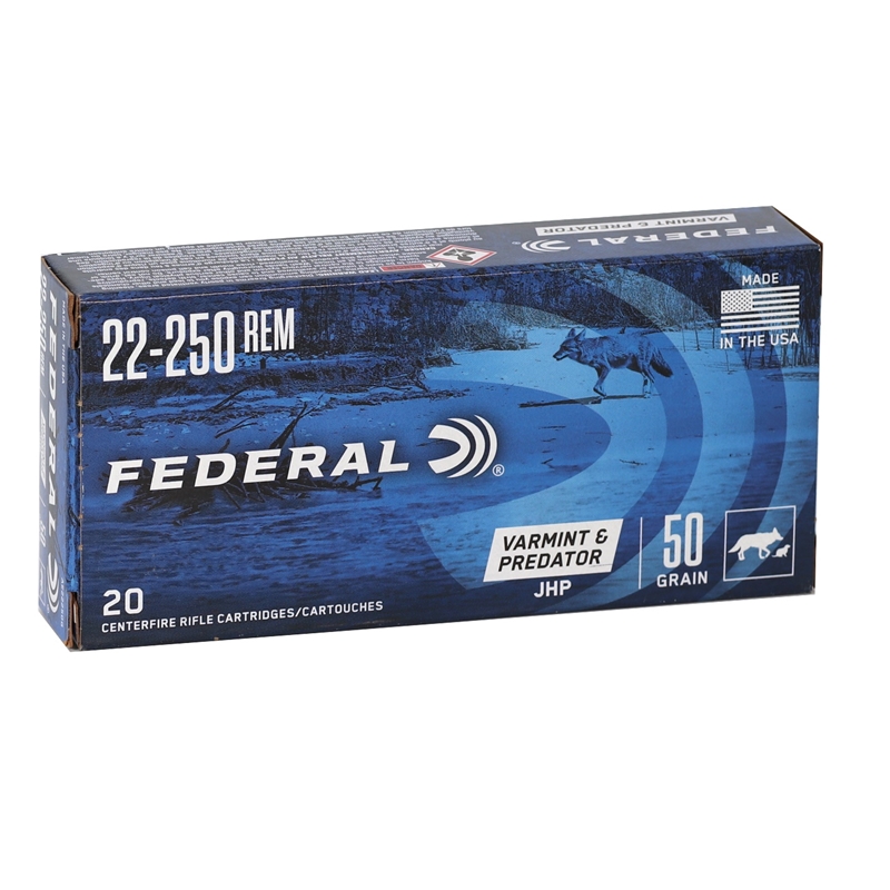 Federal American Eagle 22-250 Remington Ammo 50 Grain JHP