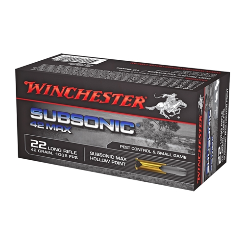 Winchester 42 Max 22 Long Rifle 42 Grain Subsonic Hollow Point