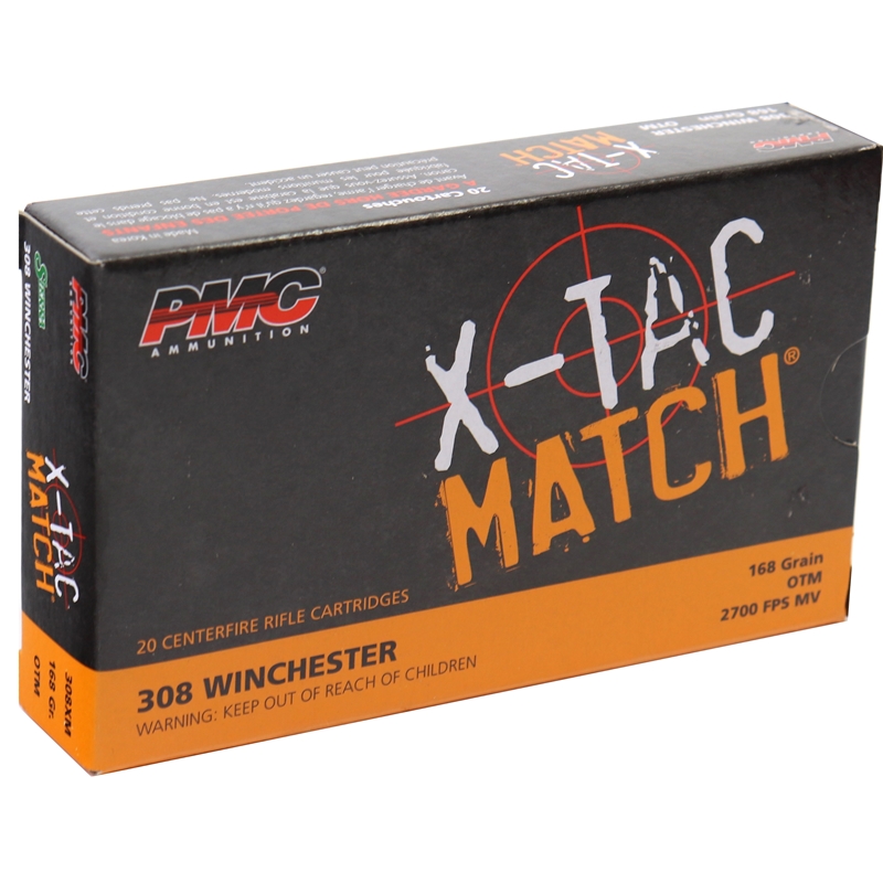 PMC X-Tac Match 308 Winchester Ammo 168 Grain OTM