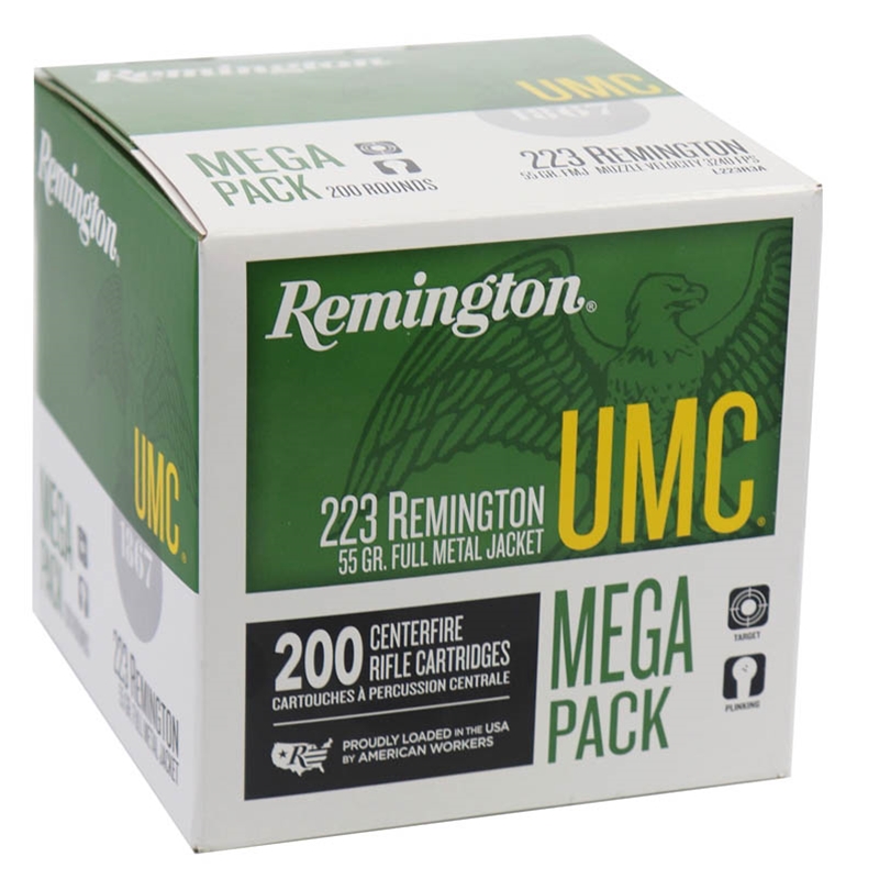 Remington UMC 223 Remington Ammo 55 Grain FMJ Mega Pack 200 Rounds