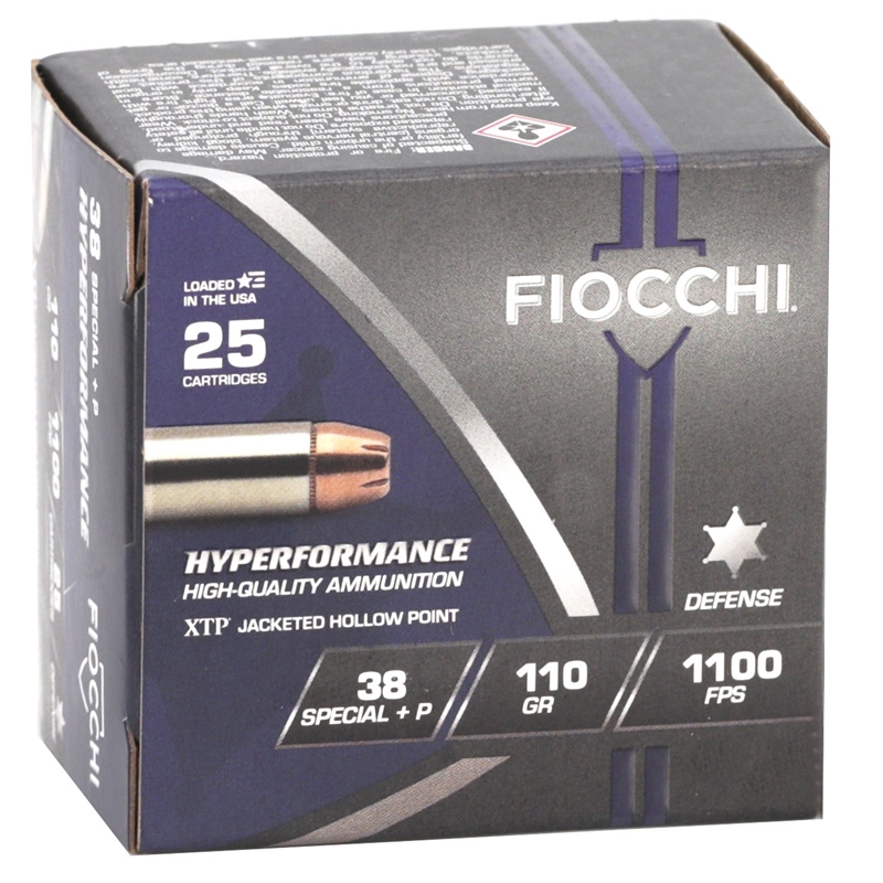 Fiocchi Extrema 38 Special Ammo +P 110 Gr Hornady XTP JHP
