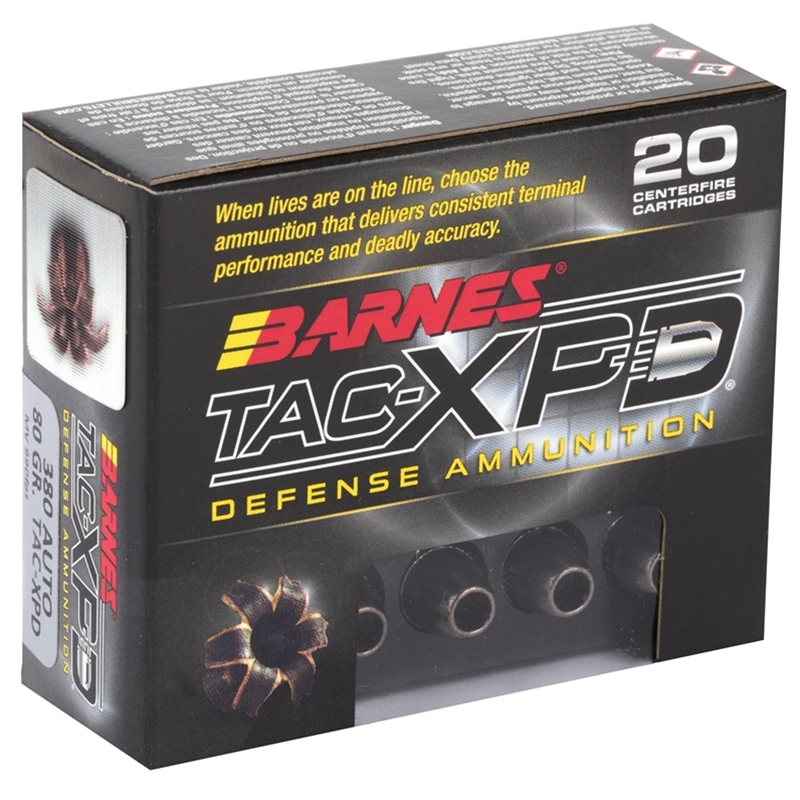 Barnes Tac Xpd 380 Acp Ammo 80 Grain Tac Xp Hp Lead Free