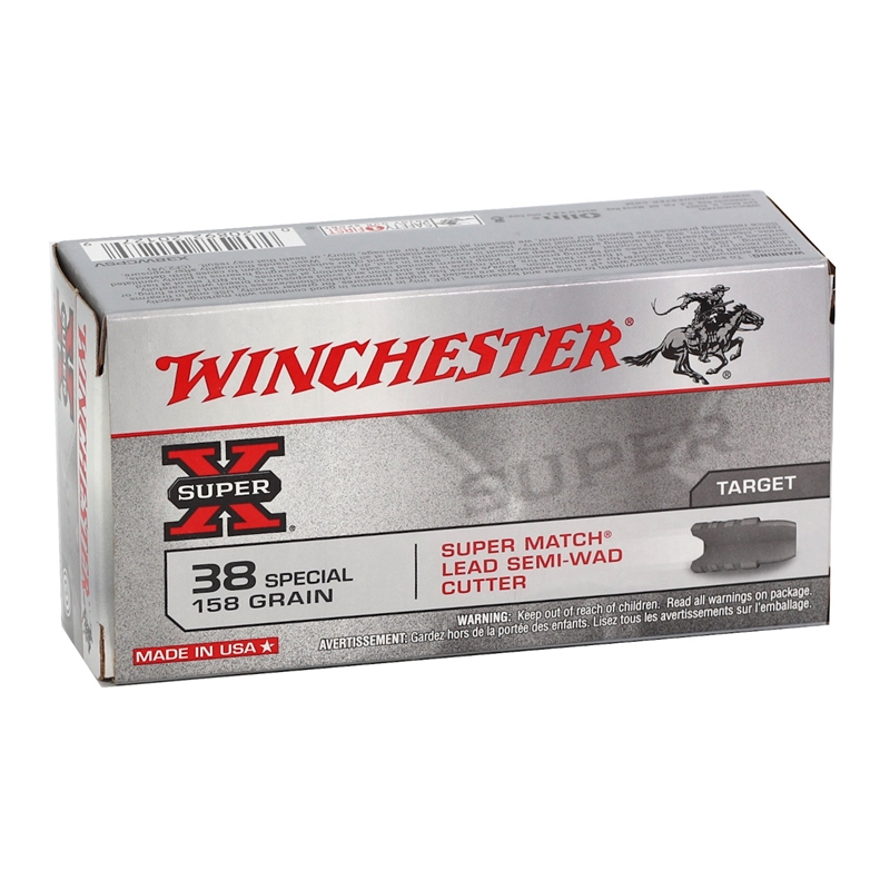 Winchester Super-X 38 Special 158 Grain Lead Semi-Wadcutter