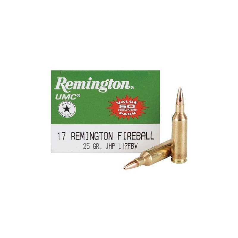 Remington UMC 17 Remington Fireball Ammo 25 Grain JHP