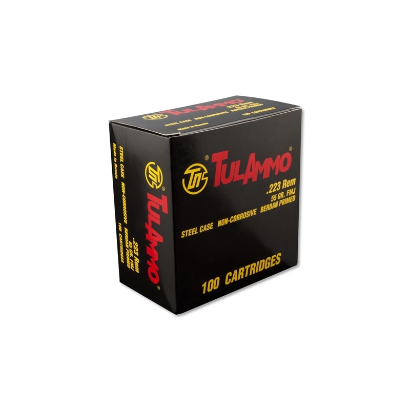 Tul Ammo 223 Remington 55 Grain FMJ Steel Case 100 Rounds