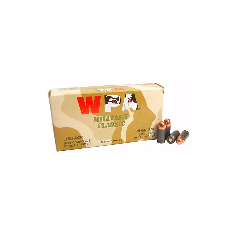 Wolf MC 380 ACP AUTO Ammo 94 Grain FMJ Steel Case