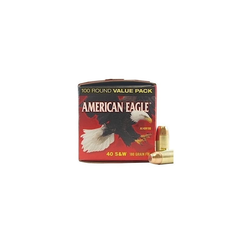 Federal American Eagle 40 S&W Ammo 180 Gr FMJ 100 Rds VP