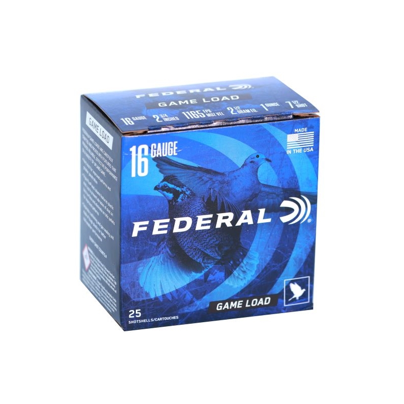 Federal Game Shok Field Load 16 Gauge Ammo 2 3 4 1oz 7 1 2 Shot