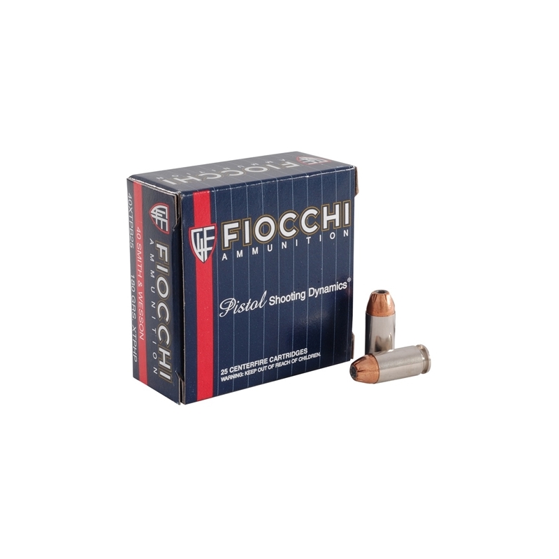 Fiocchi Extrema 40 S&W Ammo 180 Grain Hornady XTP Jacketed Hollow Point