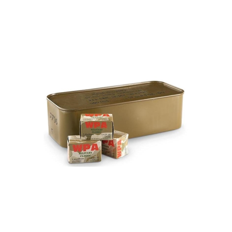 Wolf MC 7.62x39mm Ammo 123 Gr FMJ Steel Case 700 Rds in Tin