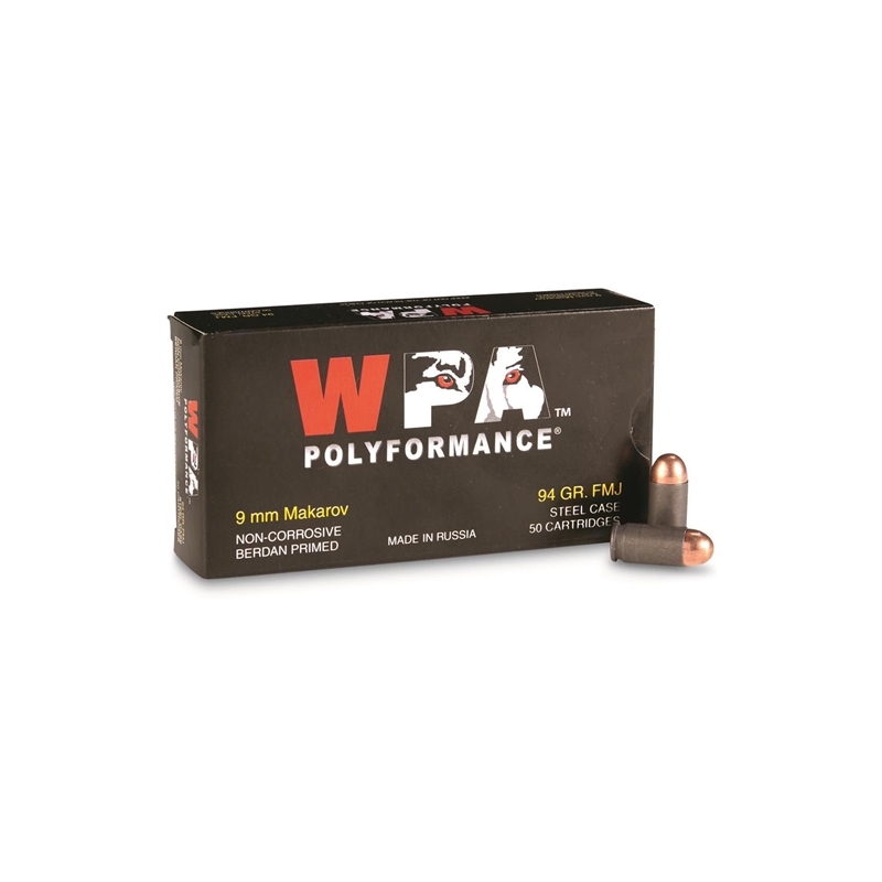 Wolf Polyformance 9mm Makarov Ammo 94 Grain Full Metal Jacket