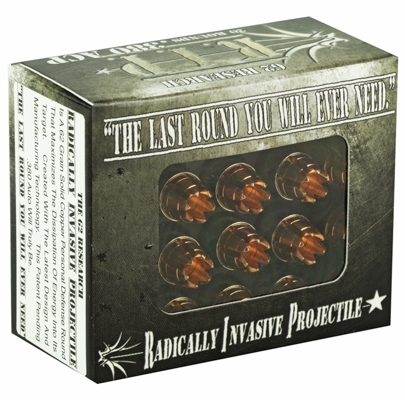 G2R RIP 380 ACP AUTO Ammo 62 Grain Solid Copper Lead Free