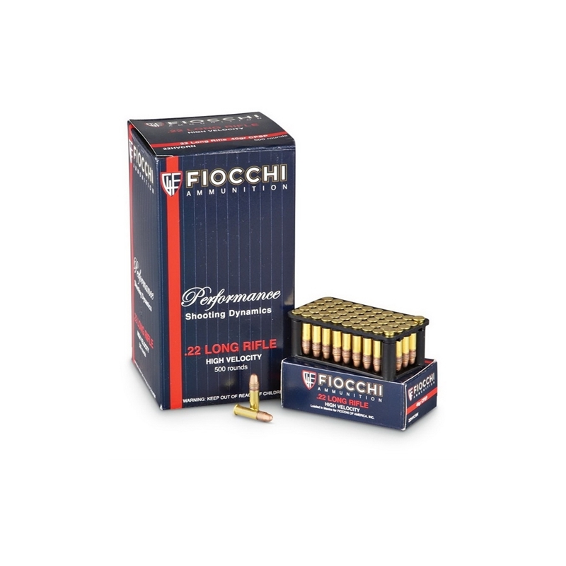 Fiocchi 22 Long Rifle Ammo 38 Grain Copper Plated Hollow Point