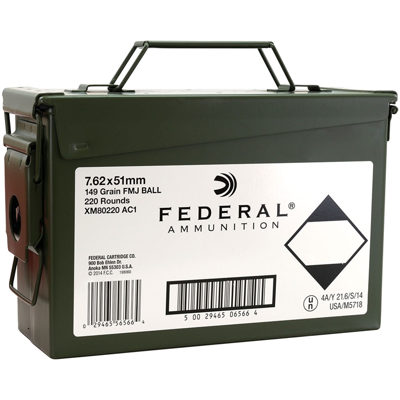 Federal 7.62x51mm NATO Ammo 149 Grain Full Metal Jacket - XM80220 AC1