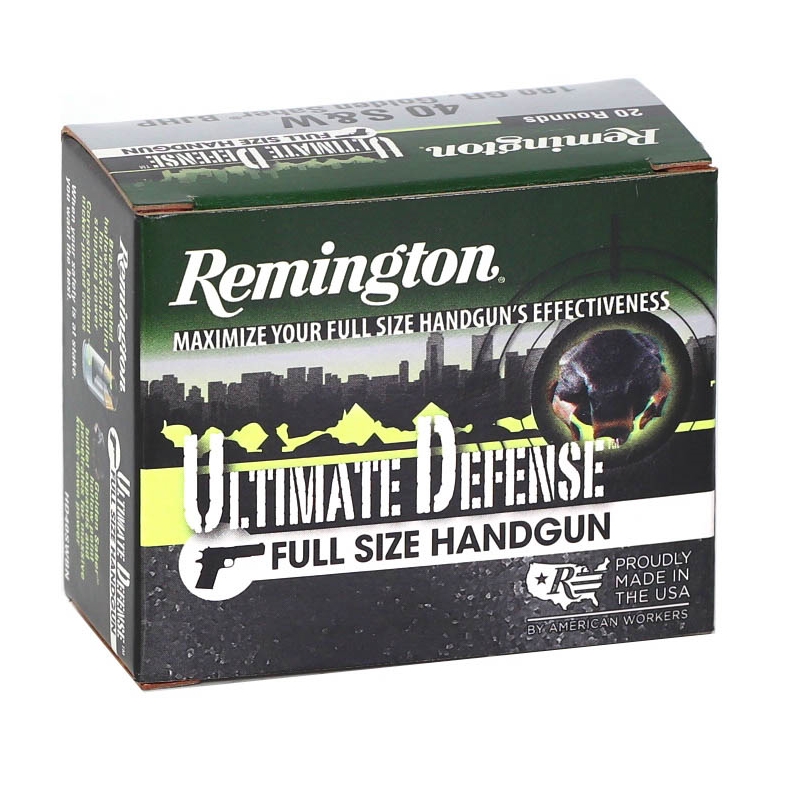 Remington Ultimate Defense 40 S&W 180 Grain Brass JHP