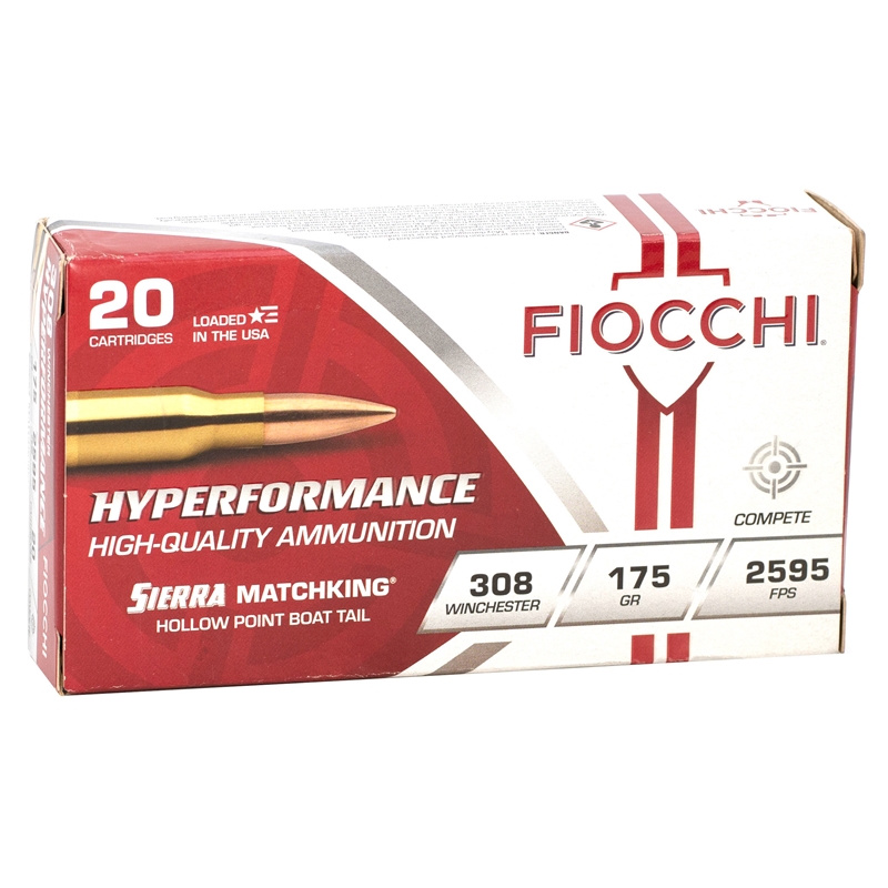 Fiocchi Exacta 308 Winchester Ammo 175 Grain Sierra MatchKing Hollow Point - 308MKD