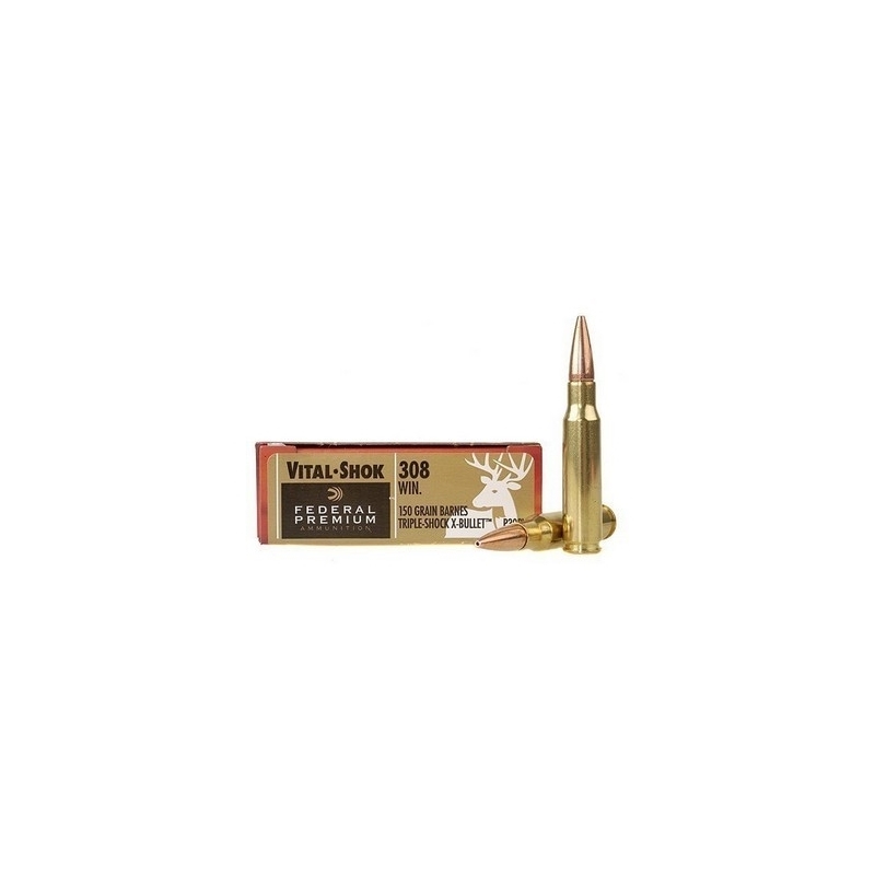 Federal Vital Shok 308 Winchester Ammo 150 Gr Barnes Tsx Bullet