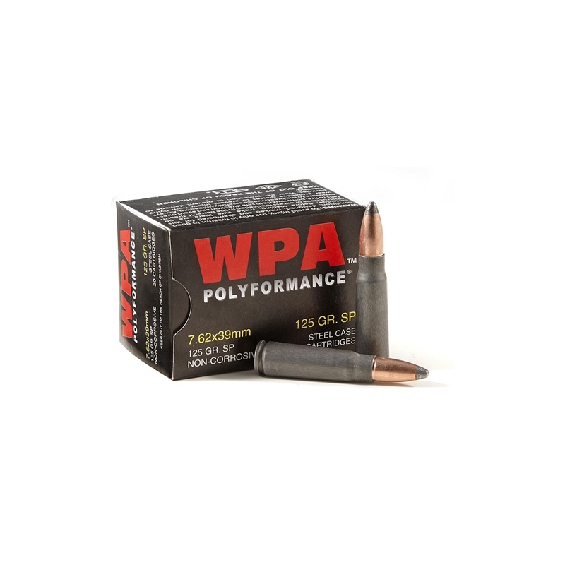 Wolf Polyformance 7.62x39mm Ammo 125 Grain SP Steel Case