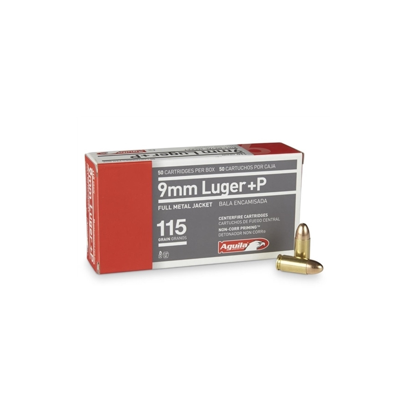 Aguila 9mm Luger Ammo 115 Grain +P Full Metal Jacket