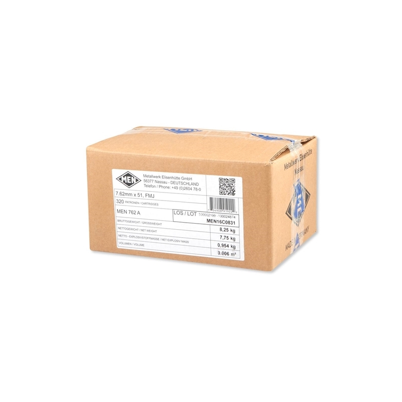 Magtech MEN 7.62x51mm NATO Ammo 147 Grain Full Metal Jacket - MEN762A