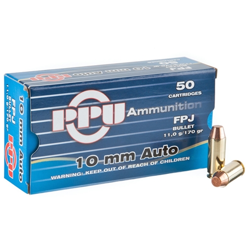 Prvi Partizan 10mm Auto Ammo 170 Grain Jacketed Flat Point