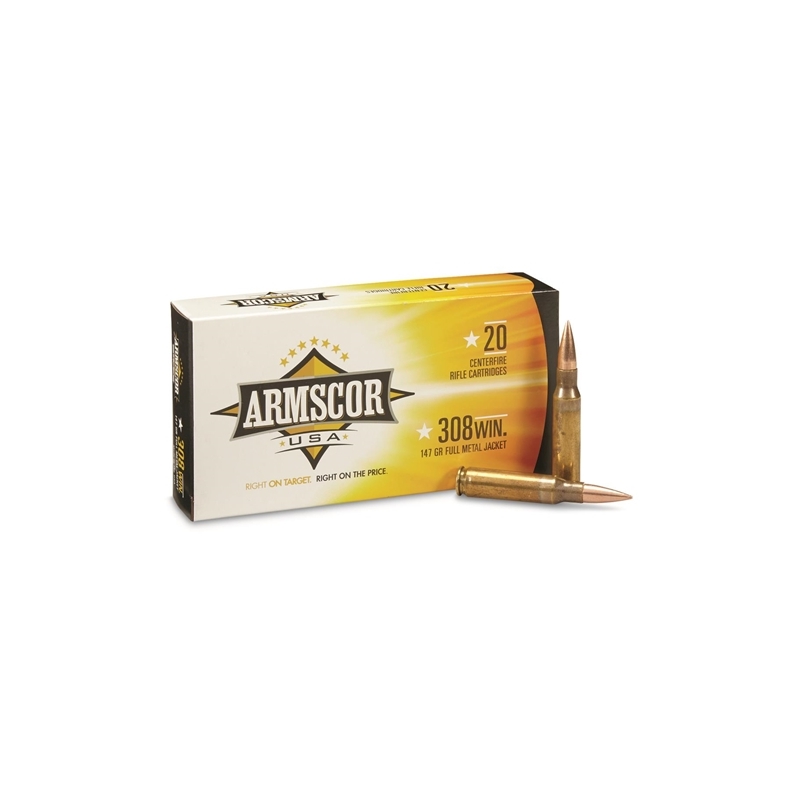 Armscor USA 308 Winchester Ammo 168 Gr FMJ - Ammo Deals