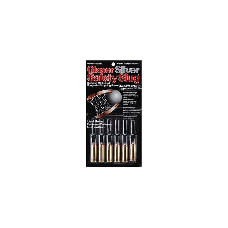 Glaser Silver Safety Slug Ammo 44 Special 135 Grain Safety Slug Ammunition