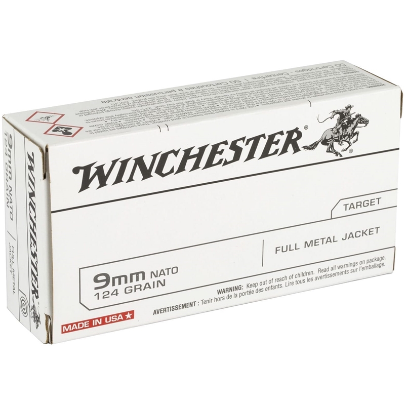 Winchester USA 9mm NATO 124 Grain FMJ